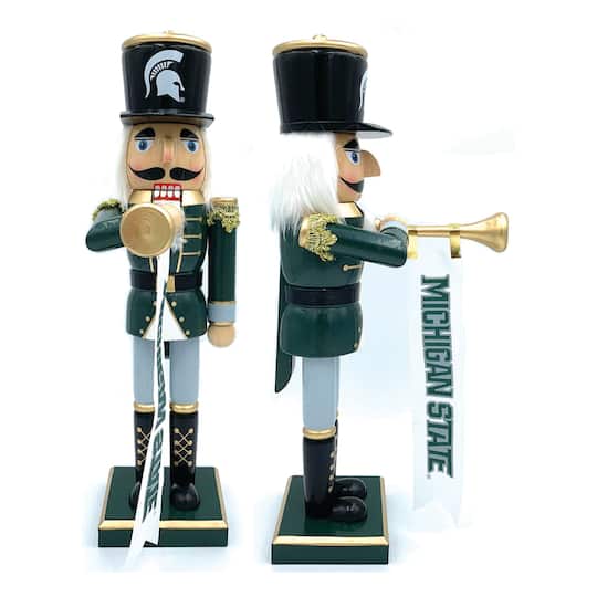 14" College Bugler Nutcracker By Santasworkshop in Michigan State | 14.25" x 4" x 6.5" | Michaels®